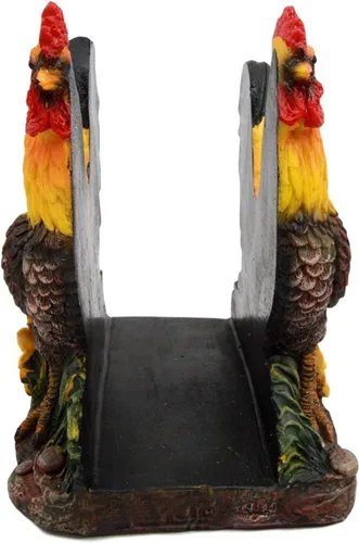 Miniatura 5 de Ebros Gift Farm Morning Crow Rooster - Servilletero para cena, 6 pulgadas de alto, mesa occidental rústica, centro de mesa decorativa de pollos