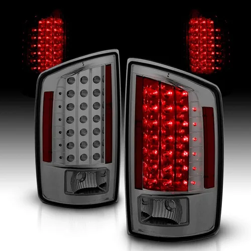 Miniatura 6 de AmeriLite Juego de luces traseras de repuesto para camioneta Dodge Ram 2007-2009, estilo OE, lado del pasajero y del conductor Humo