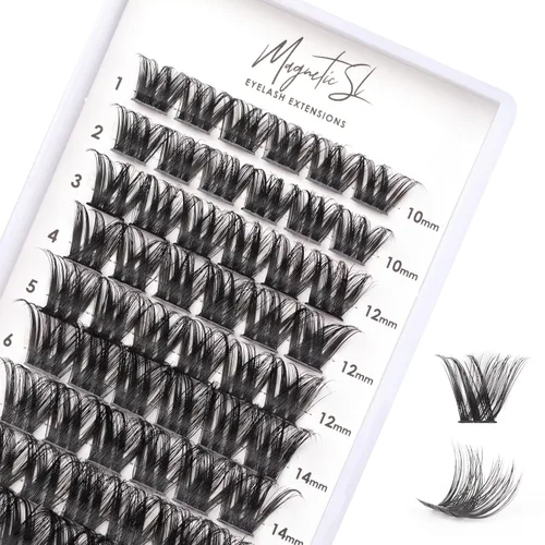 Extensiones de pestañas en racimo 72, pestañas postizas, extensiones de pestañas reutilizables, para colocar uno mismo, aspecto natural, mezcla de