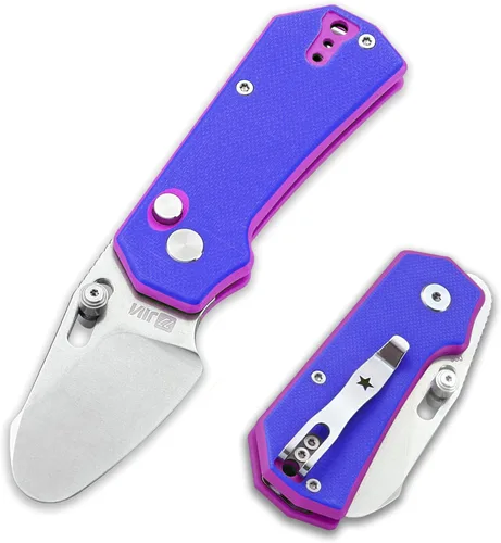 JIN Rhino Jr. Cuchillo de bolsillo para niños, cuchillo juguete para hacer malabares, kit de bricolaje, hoja de acero de 1.97” no afilada, punta