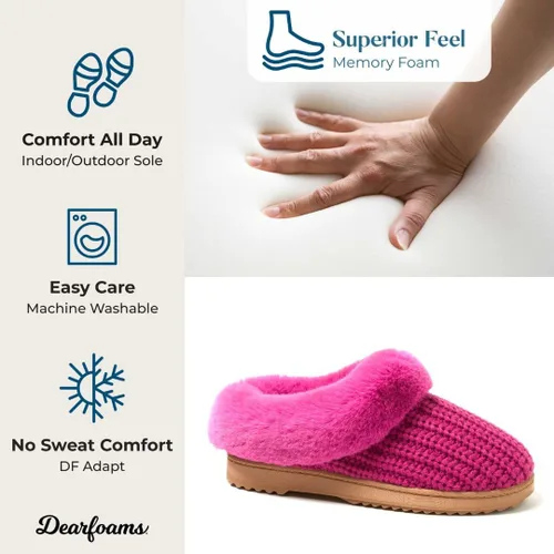 Miniatura 5 de Dearfoams Pantuflas de punto de chenilla Hannah para mujer