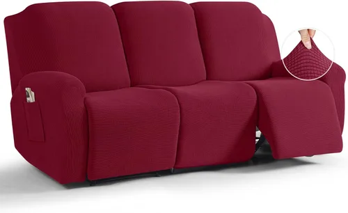 Miniatura 54 de TAOCOCO Funda reclinable de 4 piezas, funda elástica para sofá reclinable de 4 piezas, funda reclinable con 1 asiento, protector suave, fundas