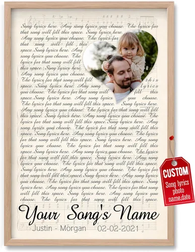Miniatura 24 de H-DEWALL Póster personalizado de letras de canciones, regalos de cumpleaños para esposo para dormitorio, discos de vinilo, fotos, regalos para él