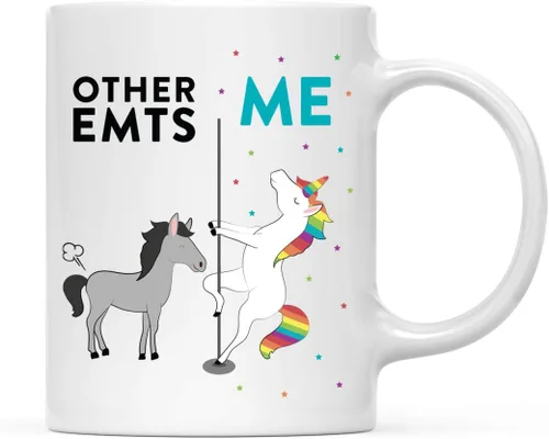 Miniatura 43 de Andaz Press Funny Quirky - Taza de té de café de cerámica de 11 onzas, regalo de agradecimiento, otros actores yo, unicornio de caballo, 1 paquete