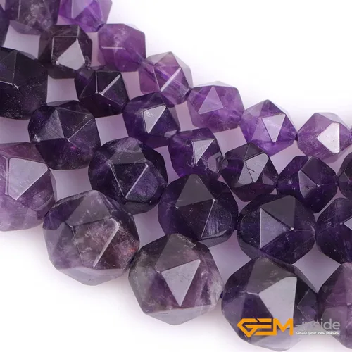 Miniatura 5 de GEM-Inside - Cuentas sueltas de amatista natural de 0.236 pulgadas (0.236 in), facetadas, color morado cuadrado, cristal de Cambay, piedra