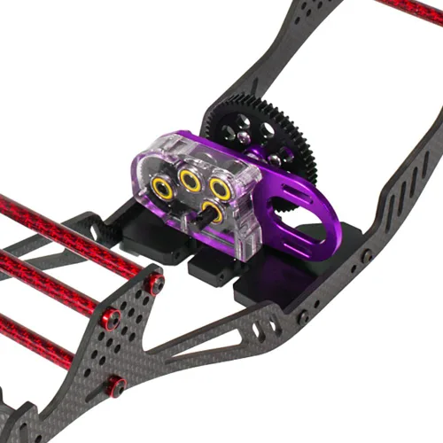 Miniatura 6 de Acrílico LCG 2. Caja de cambios de sobremarcha de baja transmisión con placa deslizante y engranaje de motor 15T para 1/10 AXIAL SCX10 I II RC