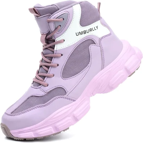Miniatura 7 de Hogent - Zapatos de puntera de acero para mujer y hombre, anchos, antideslizantes, de trabajo, tenis de punta compuesta, indestructibles, cómodos