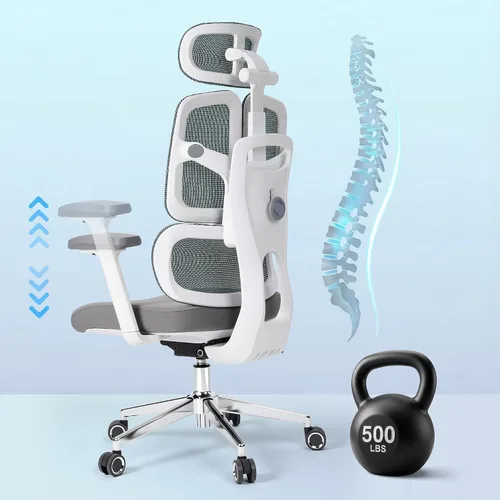 Miniatura 8 de Silla de Oficina Ergonómica 500 LBS Silla de Oficina de Malla para el Hogar Cómodas Sillas de Escritorio para Juegos Sillas de Computadora