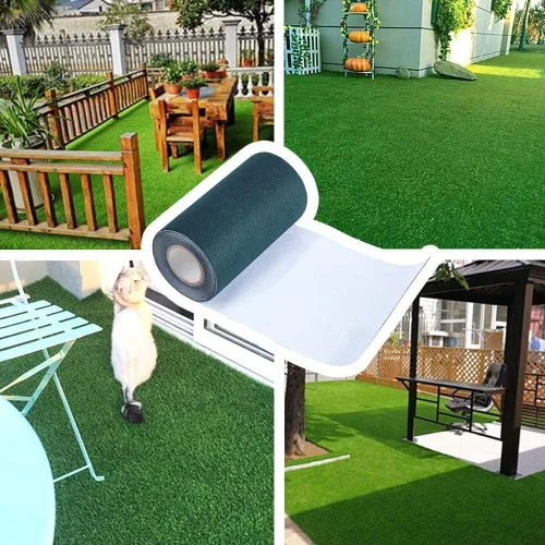 Miniatura 6 de TYLife Cinta de césped artificial, cinta de césped artificial de 12 pulgadas x 65.6 pies para coser secciones de césped sintético, cinta de costura