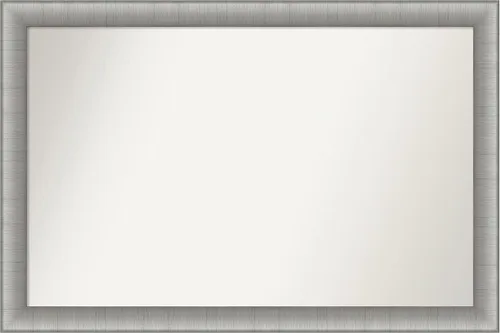 Miniatura 485 de Amanti Art Espejo de baño plateado para sobre fregadero, 28 x 47 pulgadas, espejo rectangular de plata imperial, marco de madera tradicional de gran