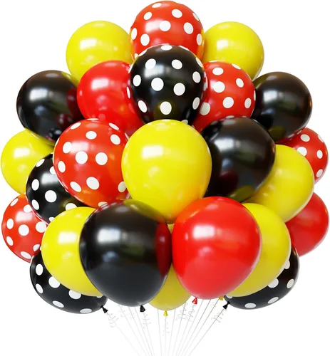 Miniatura 20 de Globos negros y plateados, paquete de 60 globos de 12 pulgadas con confeti negro, blanco y plateado con 1 cinta para decoración de cumpleaños, baby