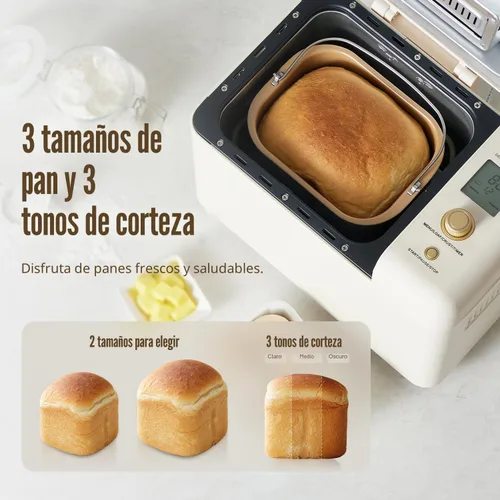 Miniatura 5 de Neretva Máquina para hacer pan, máquina para hacer pan 15 en 1 de 2.2 libras, máquina para hacer pan con doble calentador con dispensador automático