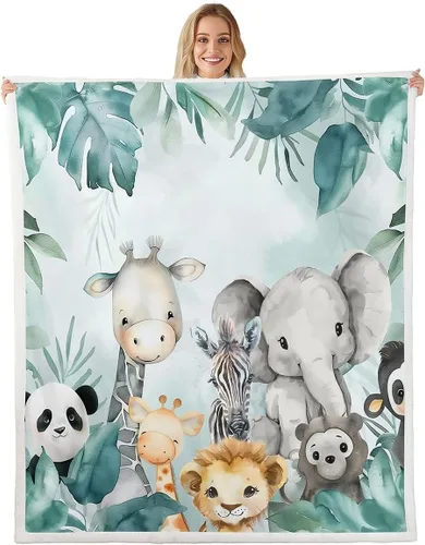 Miniatura 21 de Erosebridal Manta infantil de cebra de 40 x 50 pulgadas para dormitorio, sala de estar, sofá, sofá, manta de forro polar de animales de zoológico