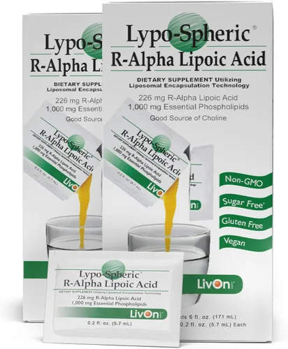 Miniatura 7 de LivOn Laboratories Ácido lipoesférico R-alfa lipoico - 30 paquetes - 226 mg por paquete - Liposoma encapsulado para una máxima biodisponibilidad