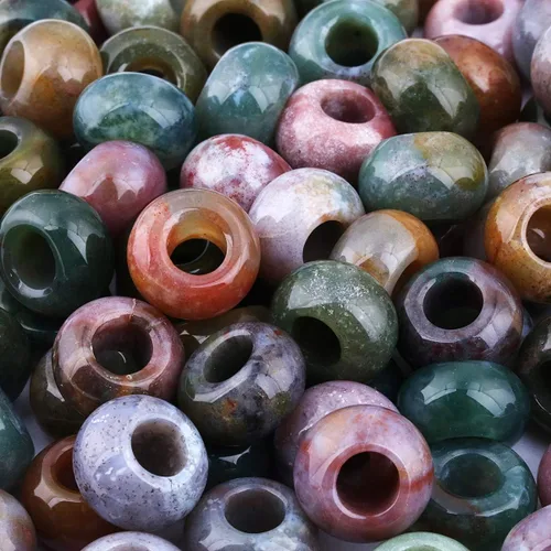Miniatura 8 de TUMBEELLUWA Cuentas de piedras preciosas naturales para hacer joyas, cuentas redondas con orificio grande sueltas, paquete de 15, jade amarillo
