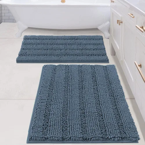 Miniatura 88 de H.VERSAILTEX - Alfombras de baño, juego de 2 piezas, alfombra de contorno para baño, juego de alfombras para inodoro, alfombra antideslizante