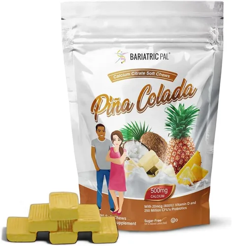 Miniatura 12 de BariatricPal Masticables suaves de citrato de calcio sin azúcar, 500 mg con probióticos (90 unidades) - Fresa Twist