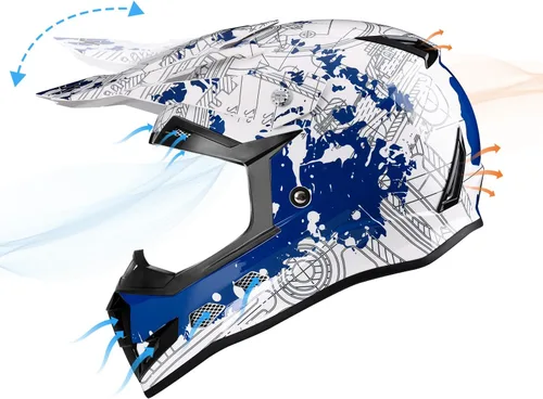 Miniatura 7 de GLX GX623 - Conjunto de casco para ATV/moto de tierra para jóvenes - Camuflaje, Pequeño - DOT