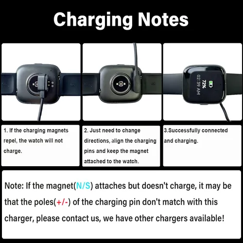Miniatura 6 de Withit Giga Smart Watch Charger, paquete de 2 [modelo A + modelo B, solo un ajuste] Cable de carga para Withit App Giga Smartwatch Cable de carga