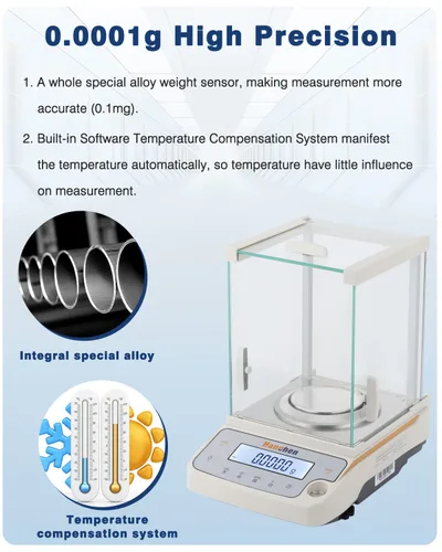Miniatura 2 de Balanza analítica, 7.76 oz/0.1mg Escala electrónica precisa 0.00 oz Hanchen Digital Balance para joyería, laboratorio, farmacia, planta química