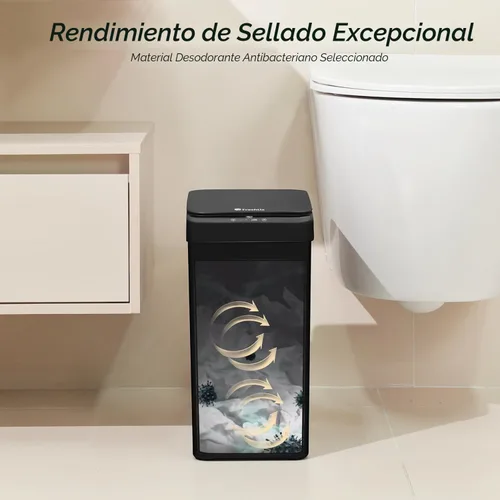 Miniatura 5 de FRESHLIX Cubo de basura para baño, 2.6 galones, con sensor de movimiento automático, sin contacto, impermeable, con tapa, cubo de basura pequeño