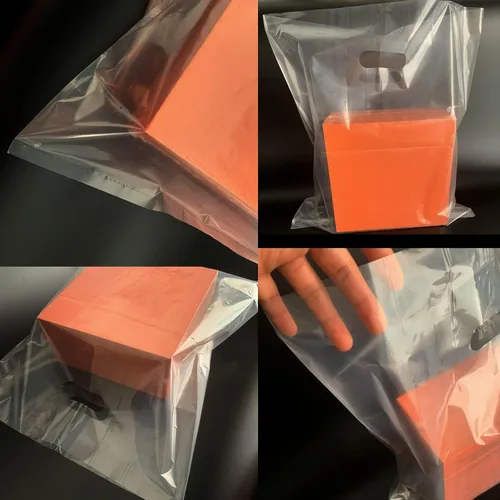 Miniatura 3 de Paquete de 50 bolsas de plástico transparente extra grandes de 26 x 26 pulgadas con asas, feria comercial, recuerdos de fiesta y múltiples ocasiones