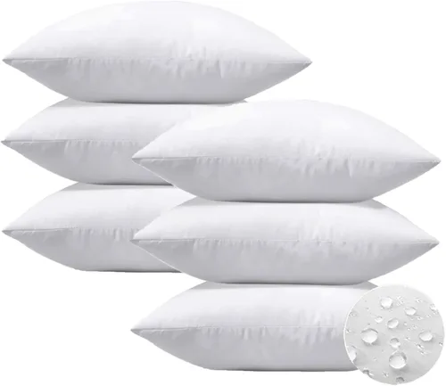 OTOSTAR Insertos de almohada de alta calidad para exteriores, 20 x 20 pulgadas, impermeables, paquete de 6 rellenos de almohada cuadrados Paquete de