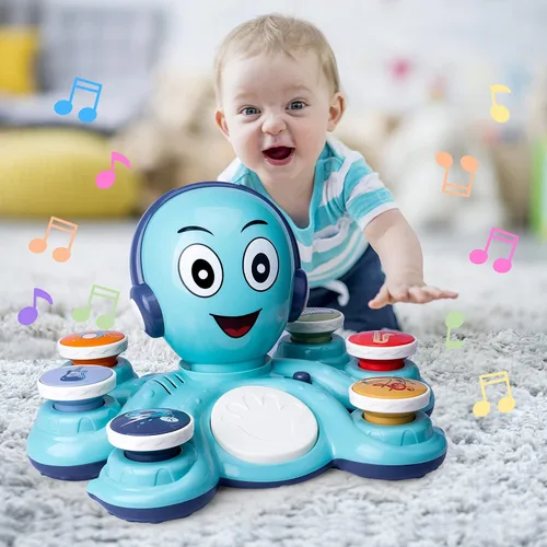 Miniatura 7 de Juguetes musicales para bebés, juguetes de aprendizaje para niños pequeños, juguetes musicales de pulpo, juguetes educativos musicales para niños