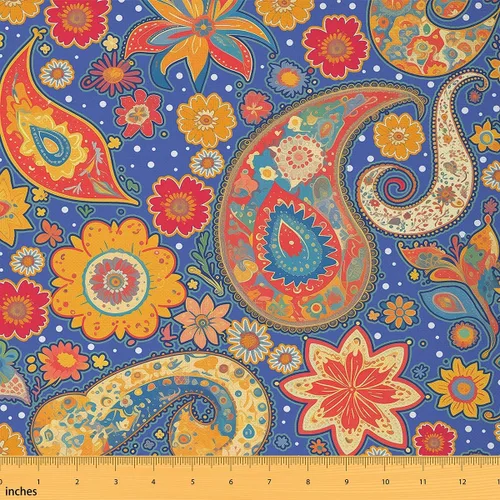 Miniatura 23 de Feelyou The Yard - Tela de flores Groovy de 1 yarda para niños de los años 70, diseño de flores hippie Groovy, tela bohemia para tapicería