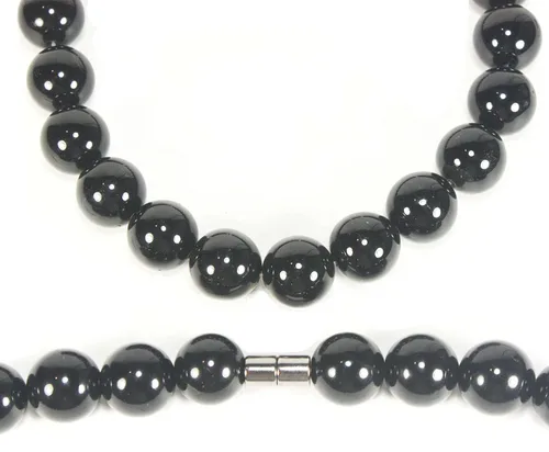 Miniatura 14 de Handmade Black Onyx Crystal Mens Necklace - Grounding Genuine Gemstone Beaded Mala Willpower, Protection, Prosperity Black Choker - Jewelry Gift