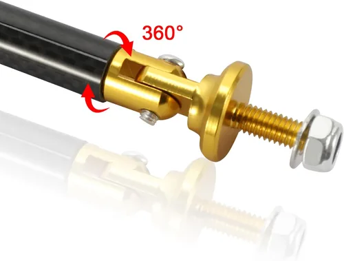 Miniatura 4 de TOMALL 2 piezas 45mm de fibra de carbono dorado para coche, varillas ajustables universales para parachoques delantero/trasero, soporte de divisor
