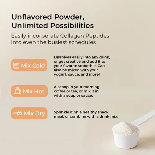 Miniatura 8 de VitaMedica Polvo de péptidos de colágeno para mujeres y hombres – Cabello saludable, piel, uñas, huesos y articulaciones – Tipos hidrolizados I