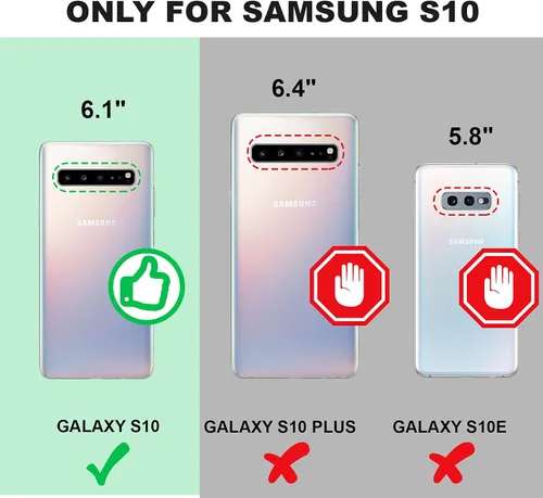 Miniatura 2 de Silverback Funda para Samsung Galaxy S10, funda con purpurina holográfica líquida móvil con soporte de anillo, funda protectora delgada con Verde