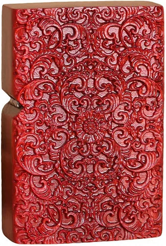 Miniatura 16 de Carcasa exterior de palisandro Huanghuali natural tallado para módulo Zippo (1000 brazos Avalokiteshvara de la diosa 3#)