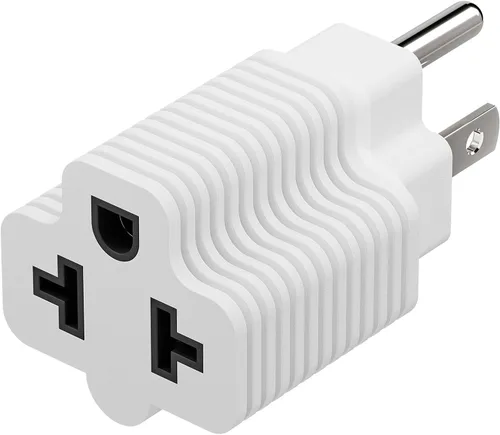 [4 en 1] Enchufe de CA doméstico de 15 amperios a adaptador de cuchilla T de 20 amperios, 5-15P a 5-20R, 5-15P a 6-15R, 5-15P a 6-20R, adaptador de