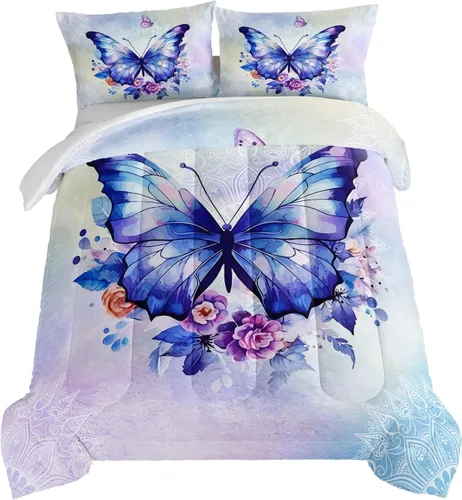 Miniatura 8 de HOSIMA Juego de edredón individual de Axolotl, ropa de cama linda con animales, decoración de habitación para niñas adolescentes, té de leche