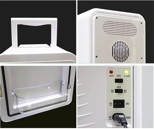 Miniatura 2 de JNYB Mini refrigerador para dormitorio, 17 L/27 latas, enfriador y calentador portátil para alimentos de 12 V para dormitorio, hogar, oficina, Azul