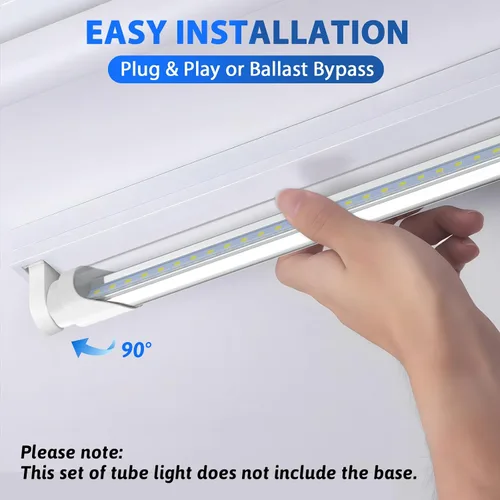 Miniatura 5 de CNSUNWAY - Paquete de 10 tubos de luces LED T8 de 4 pies, 18 W, 2400 lúmenes, 6000 K, alimentación de extremo simple o doble, Plug and Play