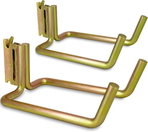 Miniatura 14 de E-Track - Paquete de 2 ganchos para pala resistentes para almacenar herramientas de mango largo, herramienta de acero grande, gancho doble en J, 6.0