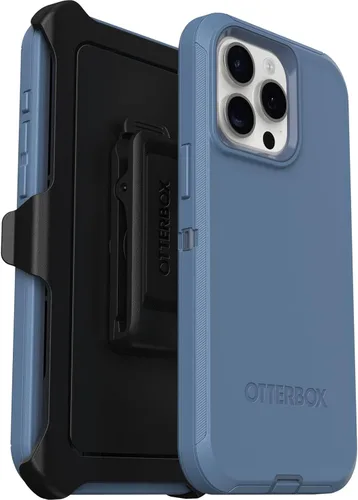 Miniatura 6 de OtterBox Funda para iPhone 15 Pro MAX (solamente) Serie Defender - Baby Blue Jeans (azul), sin protector de pantalla, resistente y duradera