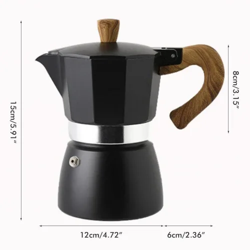 Miniatura 2 de Moka Pot - Cafetera de 5.1 fl oz, 10.1 fl oz, 6 tazas, cafetera italiana, cafetera de cocina italiana, cafetera de aluminio para café expreso