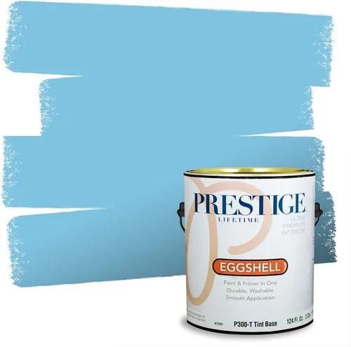 Miniatura 237 de Prestige Paints. - Base y pintura para exteriores en un solo galón, 1 galón. plano, comparable con Sherwin Williams Topsail. SW6799-PCM