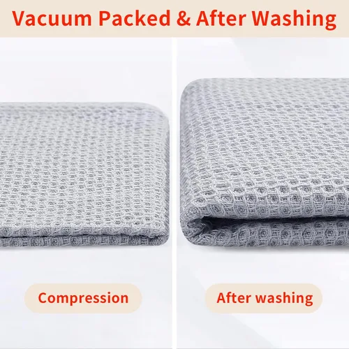 Miniatura 7 de Homaxy Trapo de cocina de 100% algodón, tejido de punto gofre, ultrasuaves, absorbentes, de secado rápido, para limpiar, 13 x 28 pulgadas, paquete