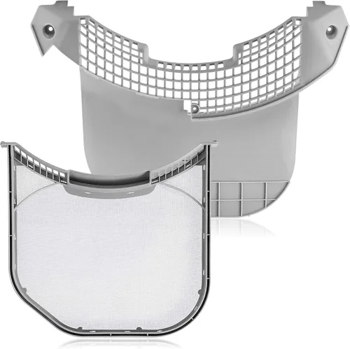 Romalon ADQ56656401 Filtro de pelusa de secadora Malla de acero inoxidable con MCK49049101 Cubierta de trampa de pelusa para LG y Kenmore Secadora