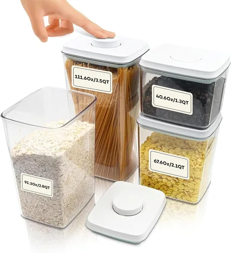 Miniatura 12 de Bop Top - Recipientes herméticos de almacenamiento de alimentos con tapa, paquete múltiple Juegos de recipientes de cocina Recipiente hermético