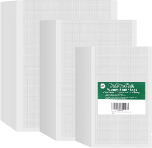 O2frepak 300 bolsas, 100 bolsas de cada tamaño más cuartos de galón de 10 x 13 pulgadas y cuarto de galón de 8 x 12 pulgadas y pinta de 6 x 10