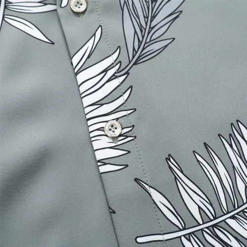 Miniatura 5 de SheLucki - Camisa hawaiana para hombre, unisex, casual, manga corta, con botones y estampado de sombra de palmeras, para el verano y la playa