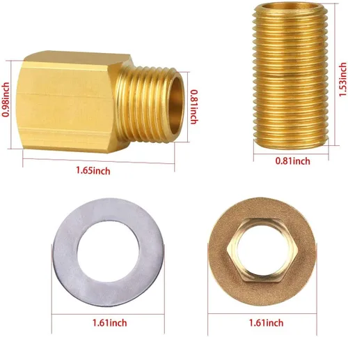 Miniatura 4 de Kit de instalación de grifo de montaje en pared COOLWEST 1/2 IPS a 1/2 pulgada macho Kit de montaje contra salpicaduras Kit de adaptador de conector