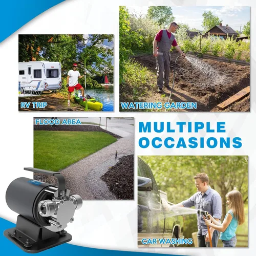 Miniatura 7 de Acquaer Bomba de transferencia de agua DC 12V 1/10HP Bomba eléctrica portátil de extracción de agua con interruptor y kit de manguera de succión