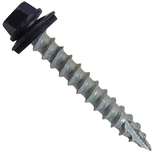 Miniatura 8 de Tornillos de metal para techos n.º 14 x 1-1/2 pulgadas, cabeza hexagonal de arandela de piel de buque Tornillo de techo de chapa metálica. Buckskin